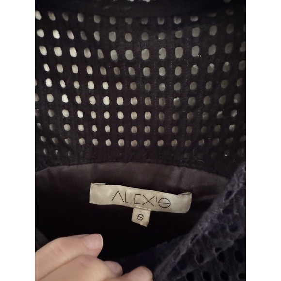 Alexis Black Fringe Hem Crop Top Western Size Small Festival Going Out $389 - Picture 3 of 6